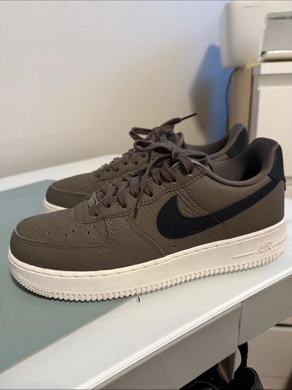 Nike AirForce 1 ‘07 Craft Low Top Sneakers in Ridgerock with Black Swoosh